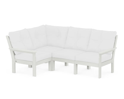 POLYWOOD® Vineyard 4-Piece Sectional in Vintage White / Natural