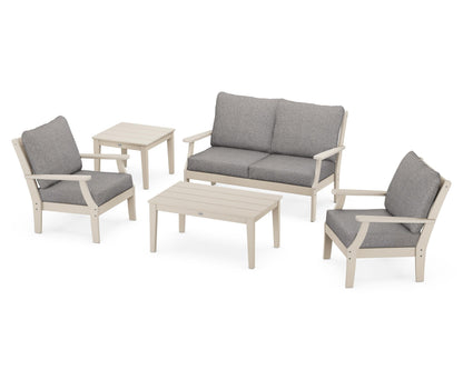 POLYWOOD® Braxton 5-Piece Deep Seating Set in Sand / Grey Mist