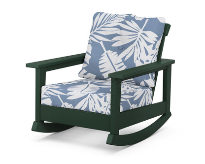 POLYWOOD® Prescott Deep Seating Rocking Chair in Green / Leaf Sky Blue