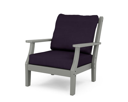 Country Living Wovendale Deep Seating Chair in Slate Grey / Navy Linen