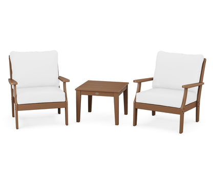 POLYWOOD® Braxton 3-Piece Deep Seating Set in Teak / Natural