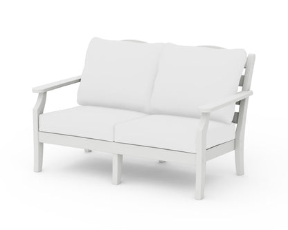 Draper James™ by  POLYWOOD® Savannah Deep Seating Loveseat in Vintage White / Natural