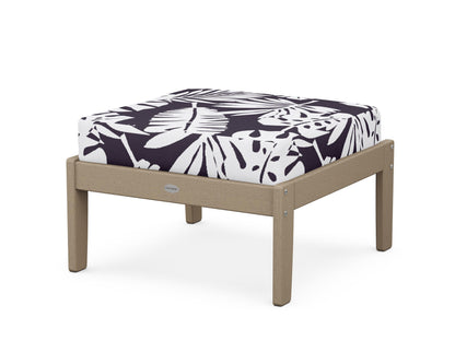 POLYWOOD® Braxton Deep Seating Ottoman in Vintage Sahara / Leaf Navy