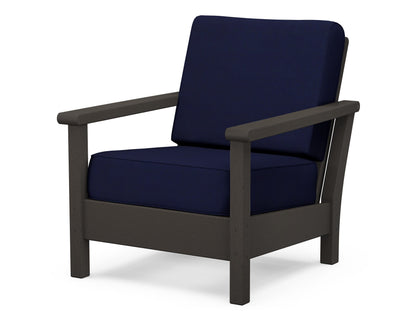 POLYWOOD® Harbour Deep Seating Chair in Vintage Coffee / Navy