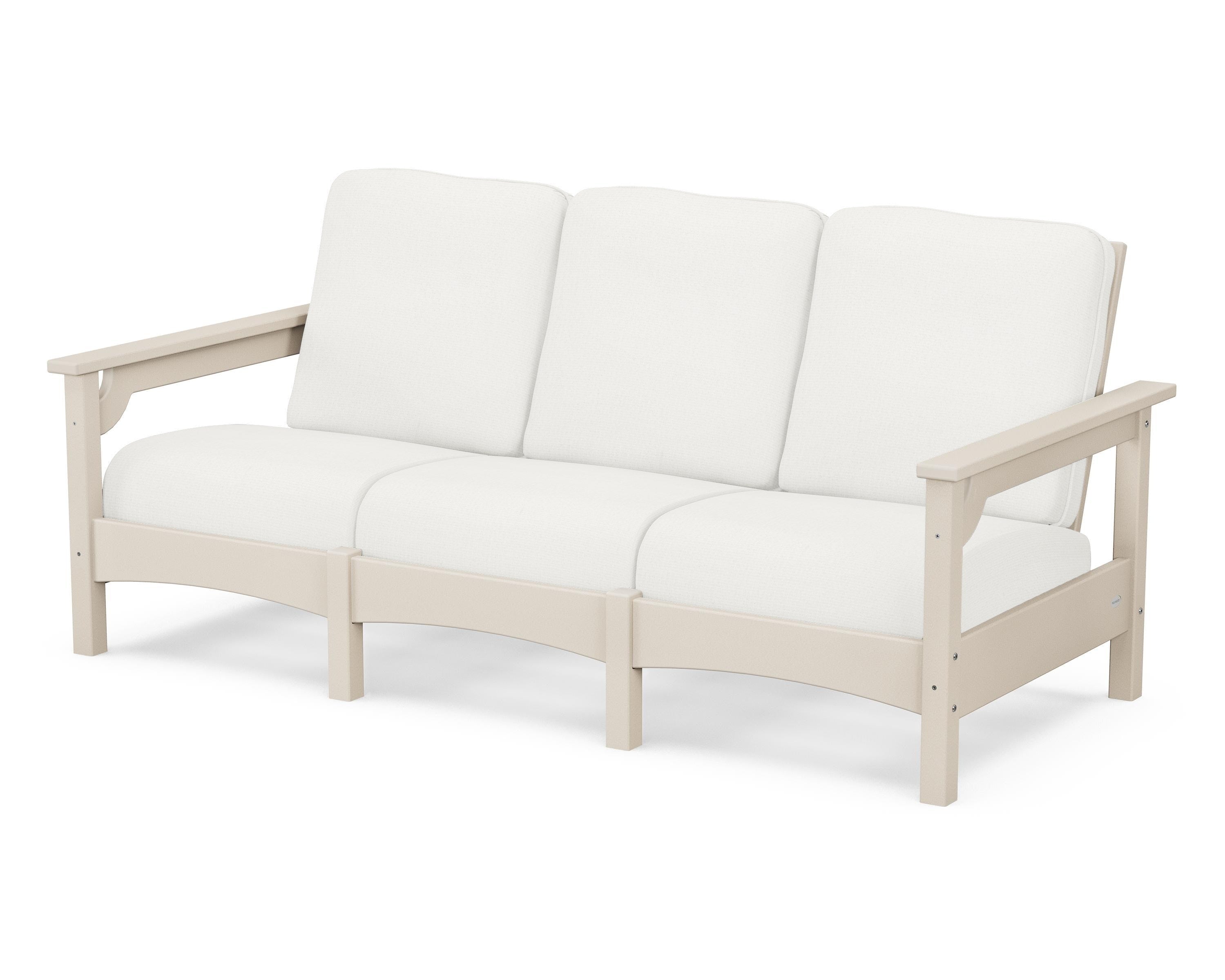 POLYWOOD® Club Sofa in Sand / Natural Linen