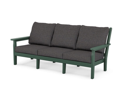 POLYWOOD® Chippendale Deep Seating Sofa in Green / Ash Charcoal