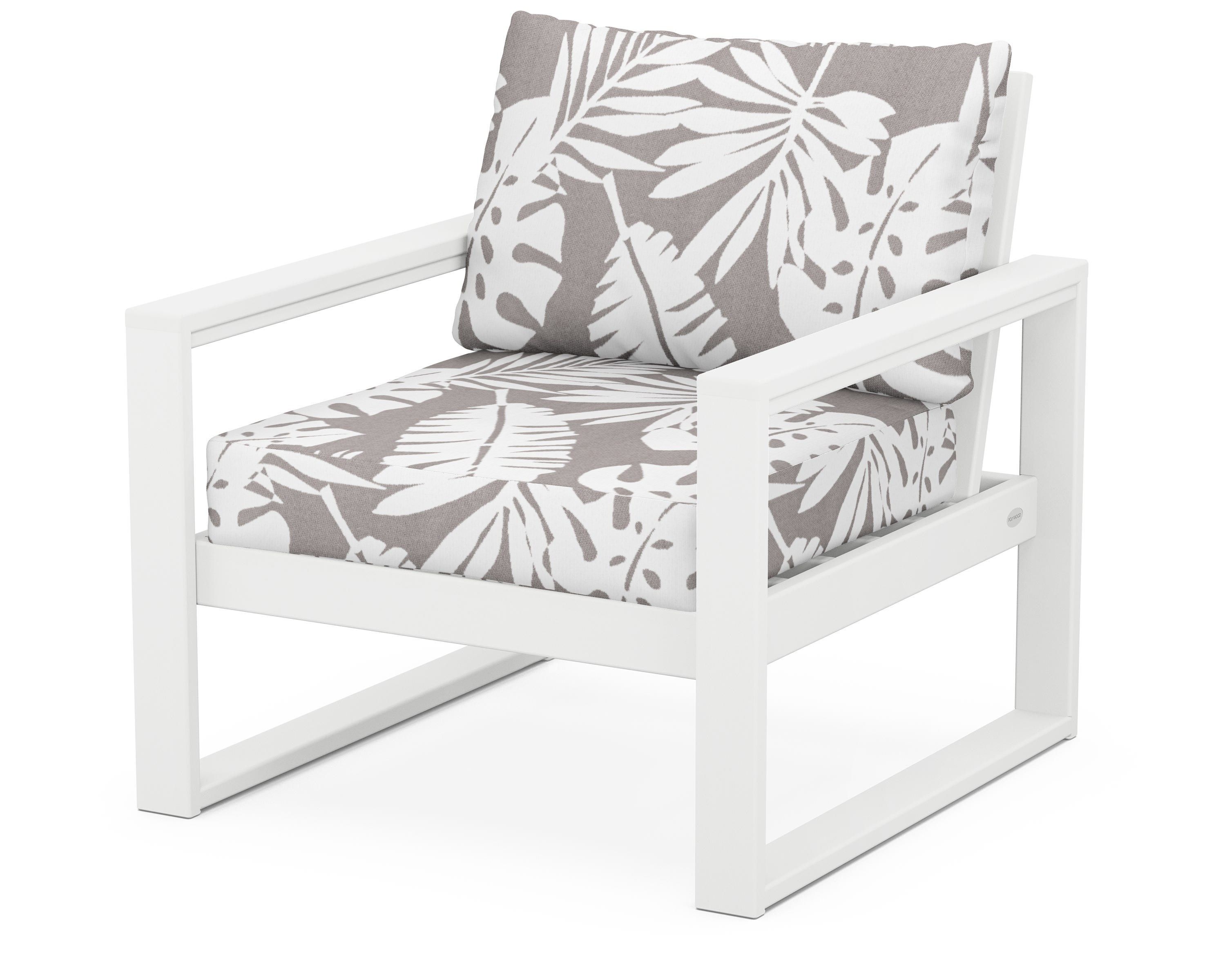 POLYWOOD® EDGE Club Chair in White / Leaf Grey Mist