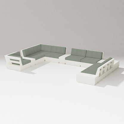 PW Designer Series Elevate 12-Piece Conversation Sectional Set in Vintage White / Cast Sage