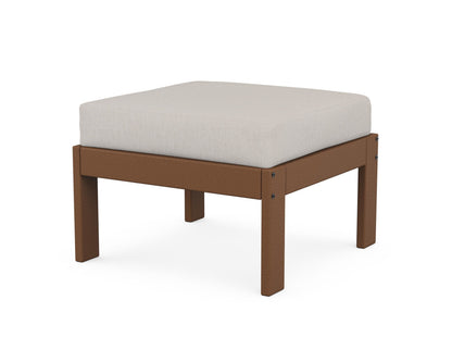 POLYWOOD® Vineyard Modular Ottoman in Teak / Cast Ash