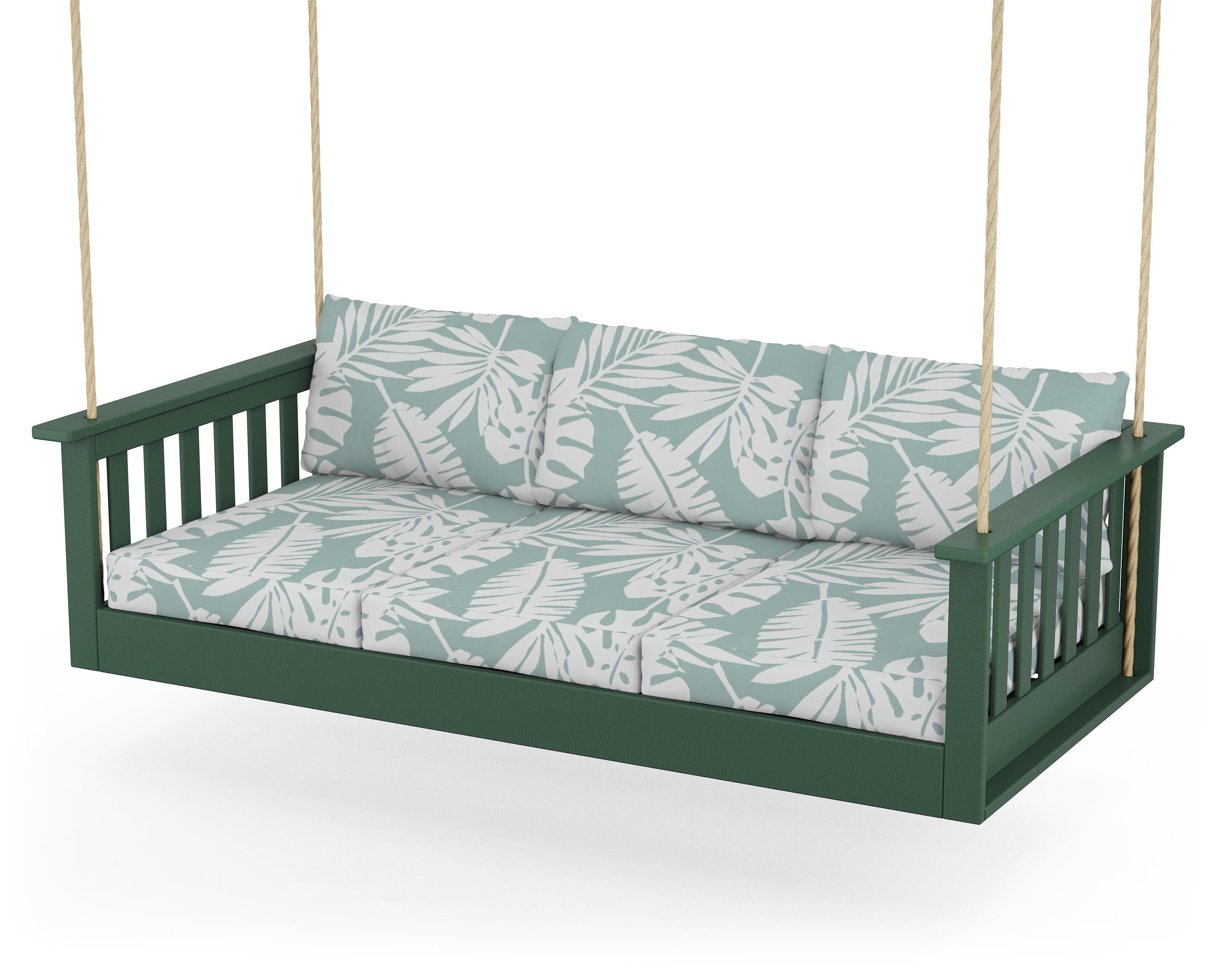 POLYWOOD® Vineyard Daybed Swing in Green / Leaf Glacier Spa