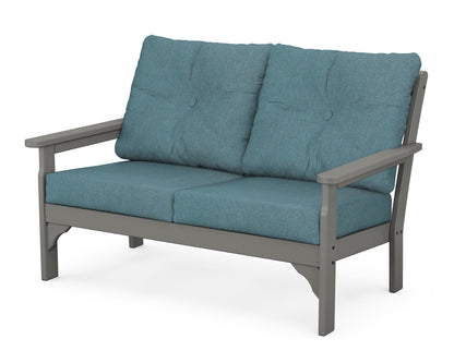 POLYWOOD® Vineyard Deep Seating Loveseat in Slate Grey / Ocean Teal