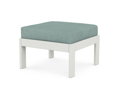 POLYWOOD® Vineyard Modular Ottoman in Vintage White / Glacier Spa