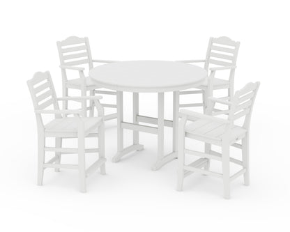 Draper James™ by  POLYWOOD® Savannah 5-Piece Round Farmhouse Counter Set in White