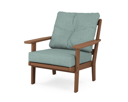 POLYWOOD® Prairie Deep Seating Chair in Teak / Glacier Spa