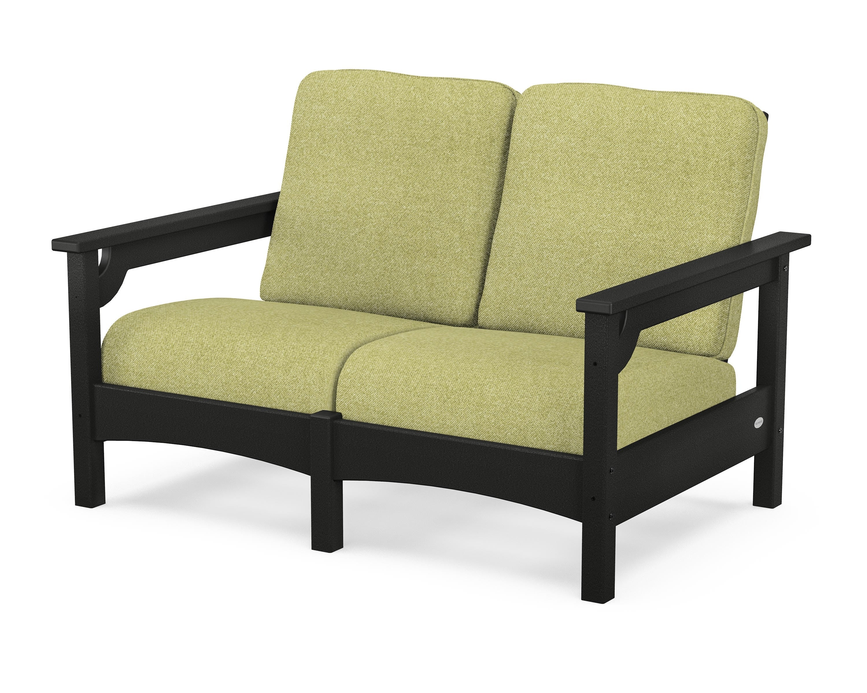 POLYWOOD® Club Loveseat in Black / Chartreuse Boucle