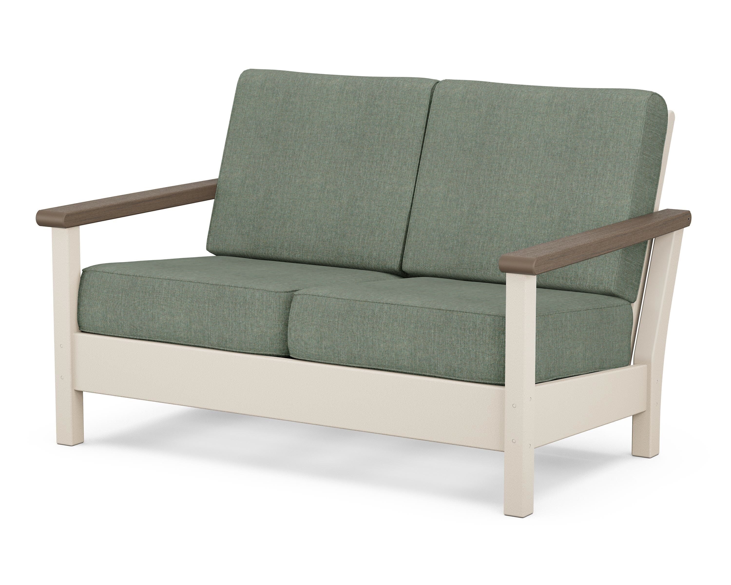 POLYWOOD® Harbour Deep Seating Loveseat in Sand / Kona / Cast Sage