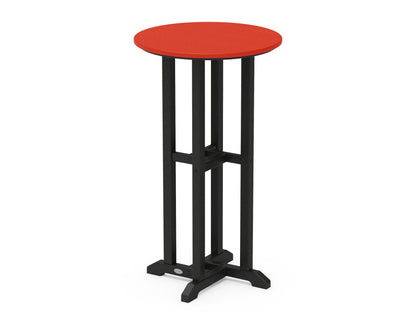 POLYWOOD® Contempo 24" Round Bar Table in Black / Sunset Red