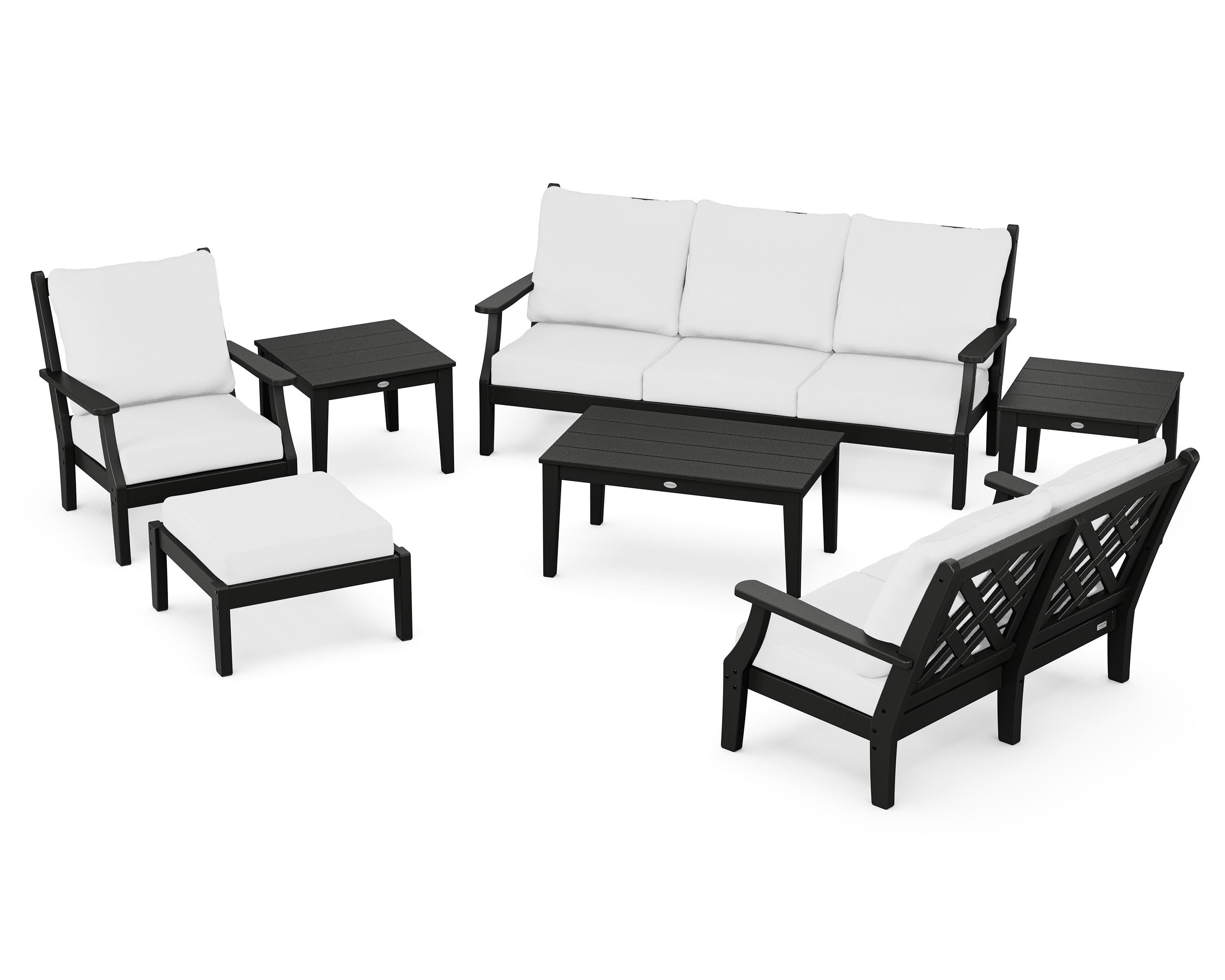 Country Living Wovendale 7-Piece Deep Seating Set in Black / Natural