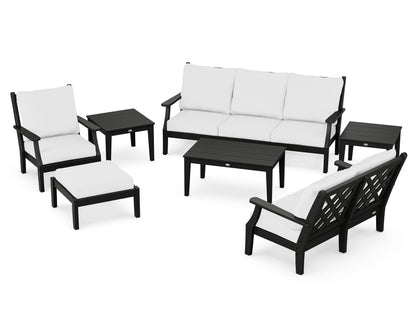 Country Living Wovendale 7-Piece Deep Seating Set in Black / Natural