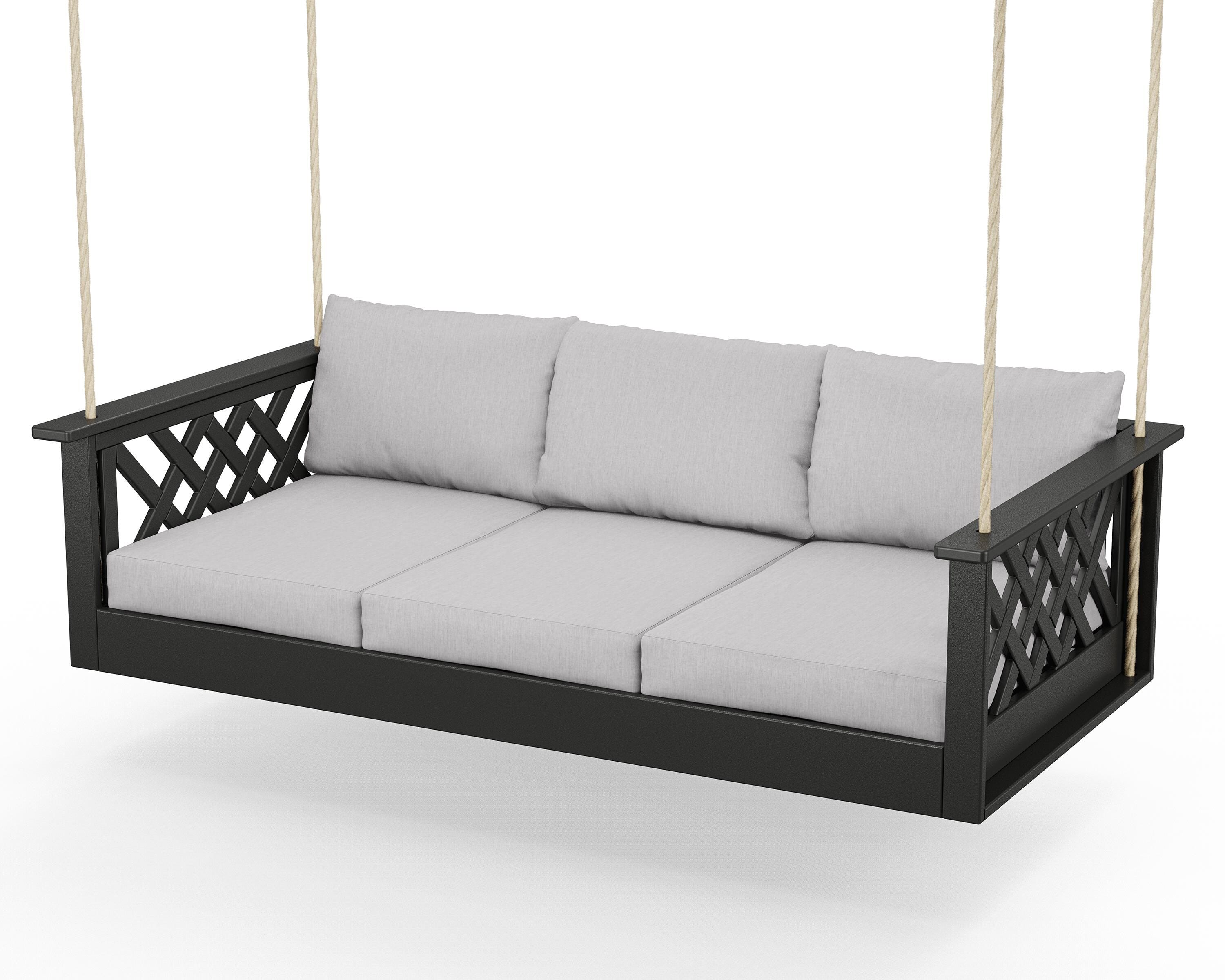 Country Living Wovendale Daybed Swing in Black / Granite