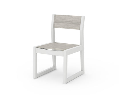 POLYWOOD® EDGE Sling Dining Side Chair in White / Birch Sling
