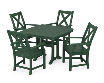 POLYWOOD® Braxton 5-Piece Dining Set with Trestle Legs in Green