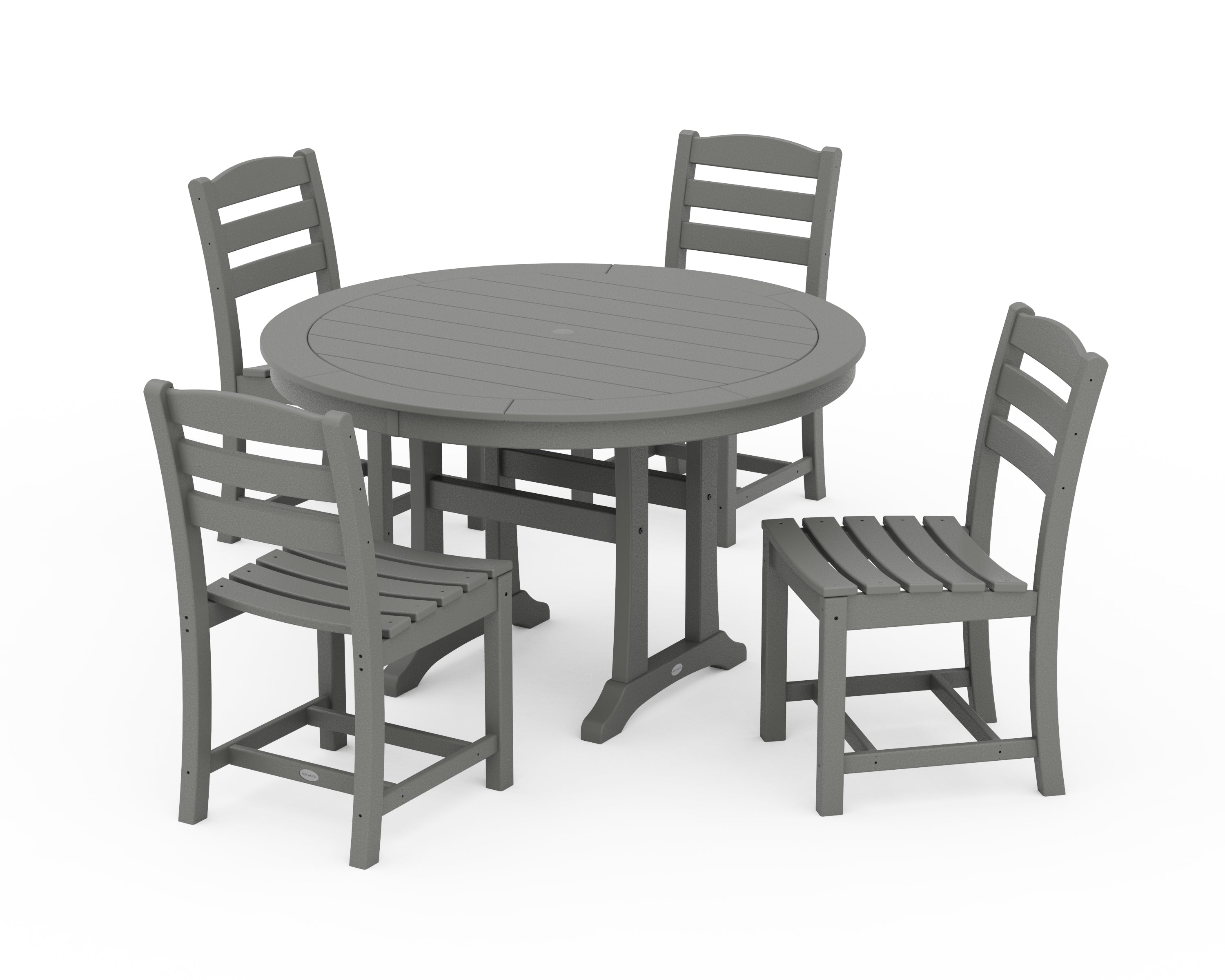 POLYWOOD® La Casa Café 5-Piece Side Chair Dining Set in Slate Grey