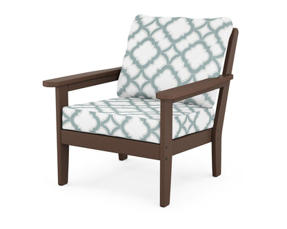 Country Living Cottage Deep Seating Chair in Mahogany / Trellis Glacier Spa