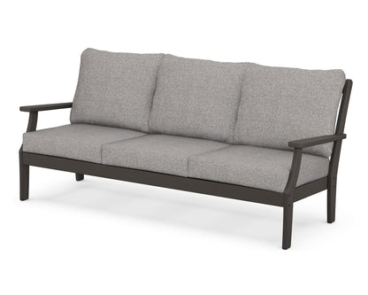 POLYWOOD® Braxton Deep Seating Sofa in Vintage Coffee / Grey Mist