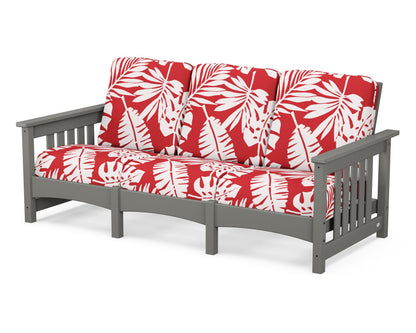POLYWOOD® Club Mission Sofa in Slate Grey / Leaf Crimson