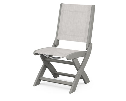 POLYWOOD® Coastal Folding Side Chair in Slate Grey / Parchment Sling