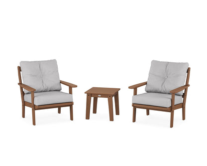 POLYWOOD® Mission 3-Piece Deep Seating Set in Teak / Granite