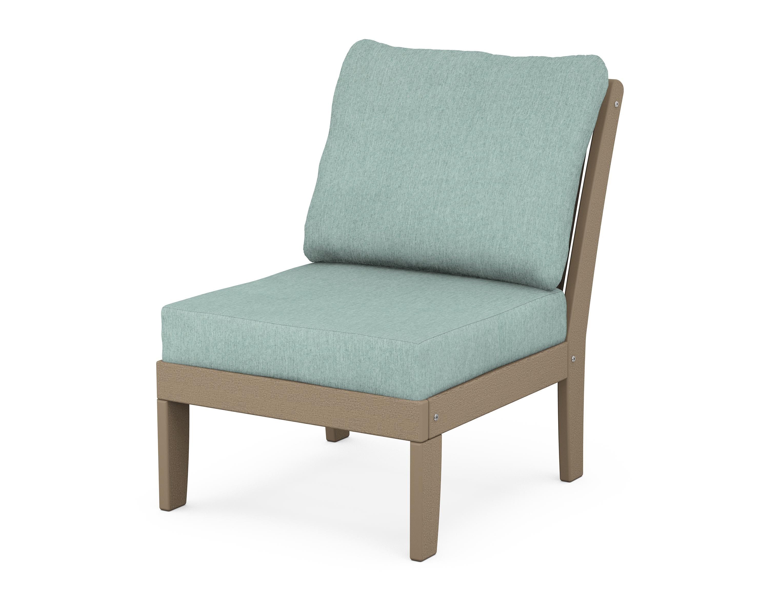 POLYWOOD® Braxton Modular Armless Chair in Vintage Sahara / Glacier Spa