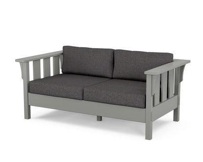 Martha Stewart by POLYWOOD® Acadia Deep Seating Loveseat in Slate Grey / Ash Charcoal