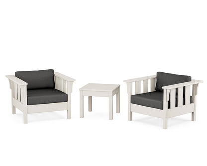 Martha Stewart by POLYWOOD® Acadia 3-Piece Deep Seating Set in Sand / Spectrum Carbon