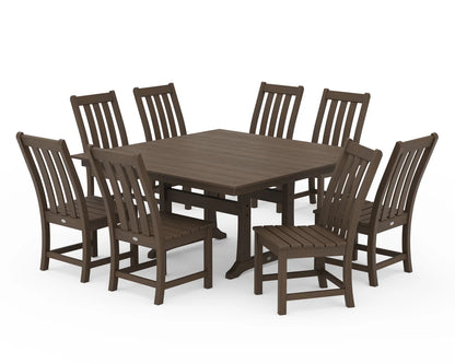 Vineyard 9-Piece Farmhouse Trestle Dining Set