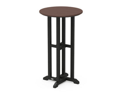 POLYWOOD® Contempo 24" Round Bar Table in Black / Mahogany