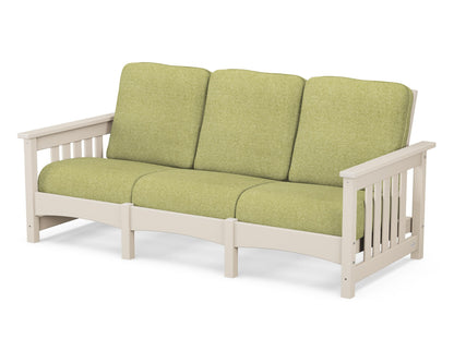 POLYWOOD® Club Mission Sofa in Sand / Chartreuse Boucle