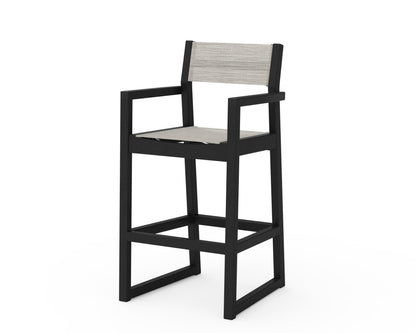 POLYWOOD® EDGE Sling Bar Arm Chair in Black / Birch Sling
