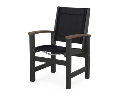 POLYWOOD® Coastal Dining Chair in Black / Kona / Black Sling