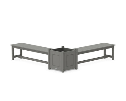 Country Living 60" Country Living L- Shaped Planter Bench Set- Large in Slate Grey