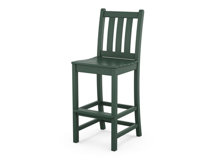 POLYWOOD® Traditional Garden Bar Side Chair in Green