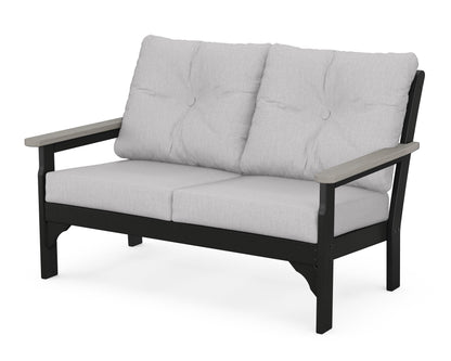 POLYWOOD® Vineyard Deep Seating Loveseat in Black / Driftwood / Granite