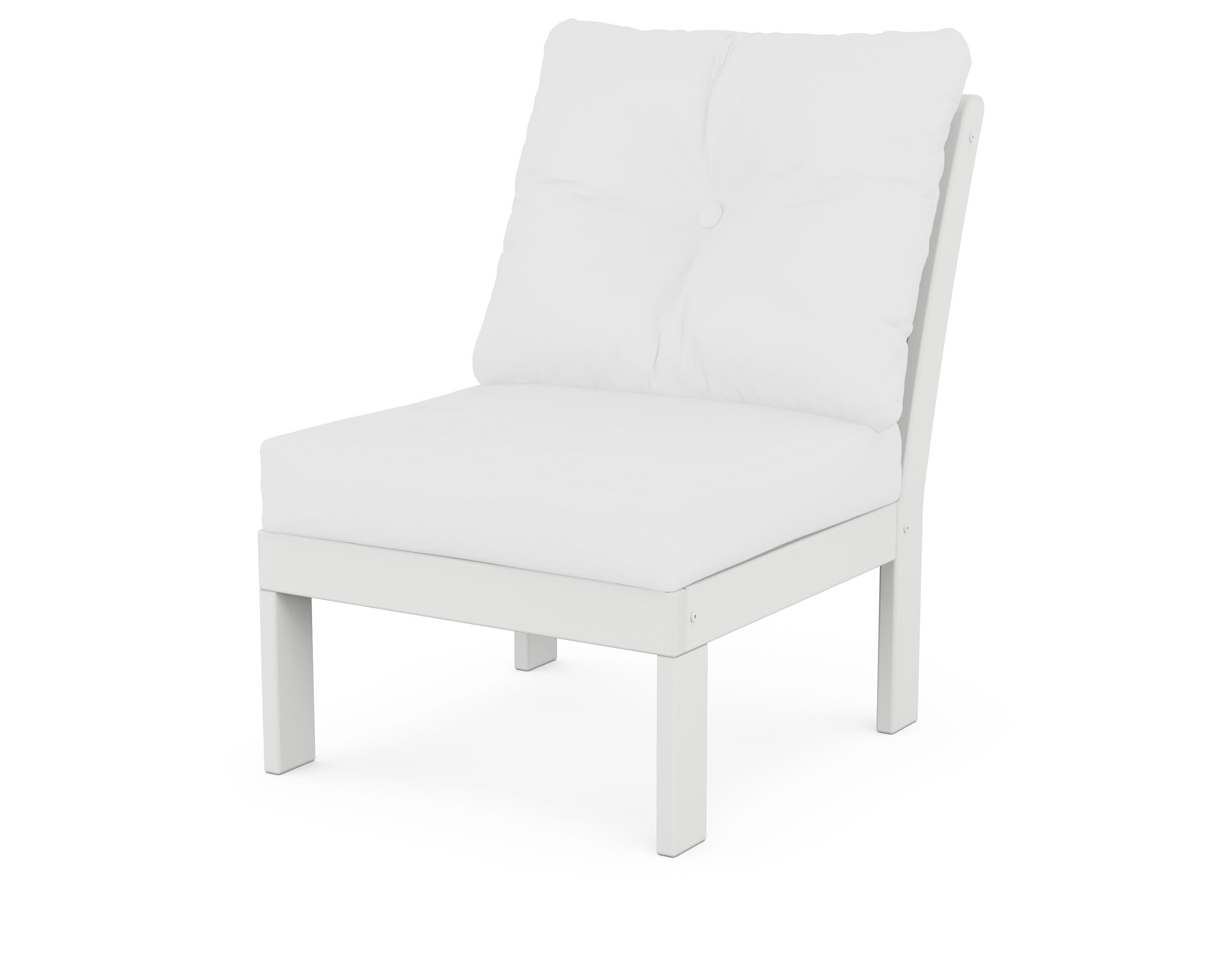 POLYWOOD® Vineyard Modular Armless Chair in White / Natural