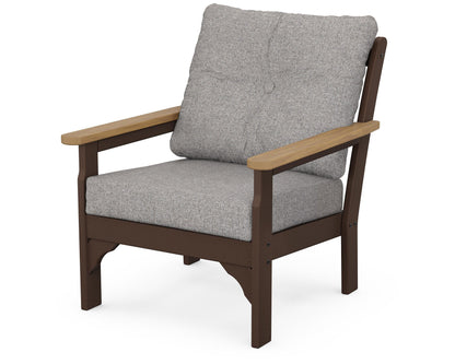 POLYWOOD® Vineyard Deep Seating Chair in Mahogany / Natural / Grey Mist