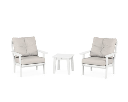 POLYWOOD® Mission 3-Piece Deep Seating Set in White / Cast Ash