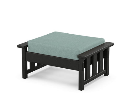 Martha Stewart by POLYWOOD® Acadia Deep Seating Ottoman in Black / Glacier Spa