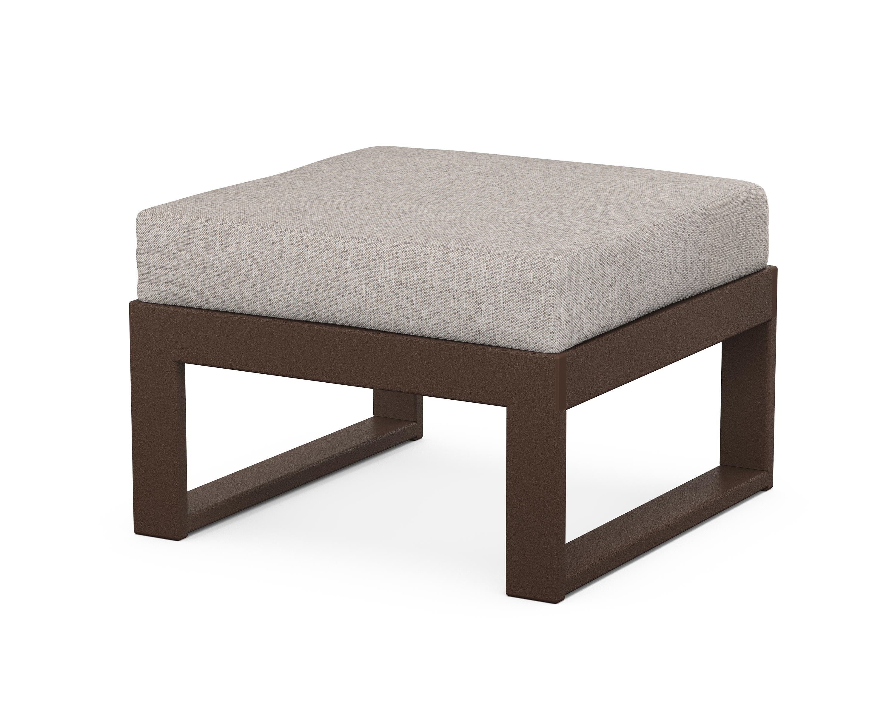 Unbranded Modular Ottoman - Modern in Mahogany / Weathered Tweed