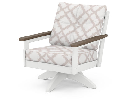 Vineyard Deep Seating Swivel Chair - White