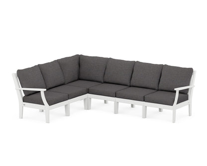 POLYWOOD® Braxton Modular 6-Piece Deep Seating Set in White / Ash Charcoal